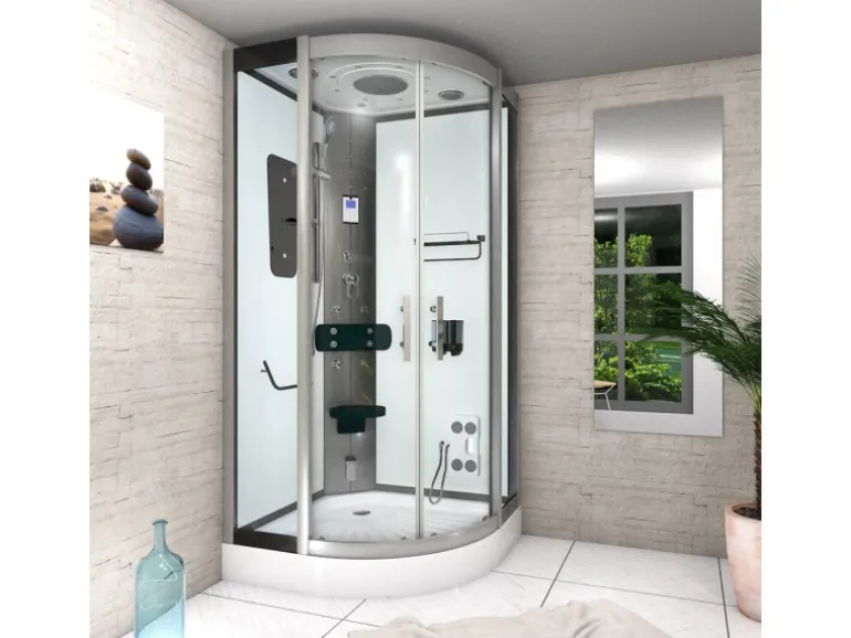 AcquaVapore Dampfdusche Duschtempel Sauna Dusche Duschkabine D46-00T2 80x80