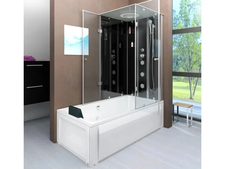 AcquaVapore Dusche Wanne Kombination K05-L30-EC Duschkabine 180x90