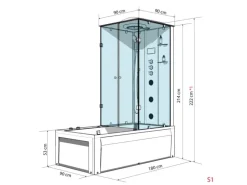 AcquaVapore Dusche Wanne Kombination K05-L31-EC Duschkabine 180x90