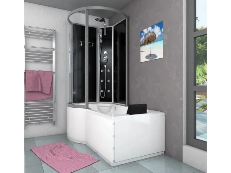 AcquaVapore Kombination Badewanne Dusche K50-R30 Duschtempel 100x170