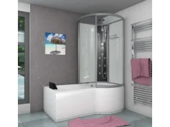 AcquaVapore Kombination Badewanne Dusche K50-L00 Duschtempel 170x100