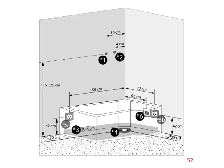 AcquaVapore Kombination Badewanne Dusche K50-L00 Duschtempel 170x100