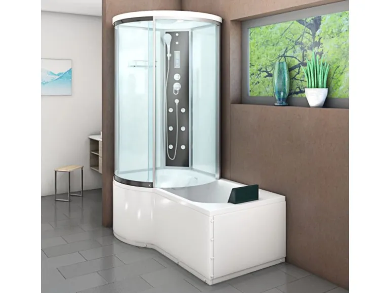 AcquaVapore Kombination Badewanne Dusche K55-R01 Duschtempel 100x170