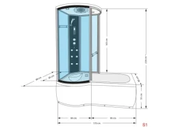 AcquaVapore Kombination Badewanne Dusche K55-R01 Duschtempel 100x170