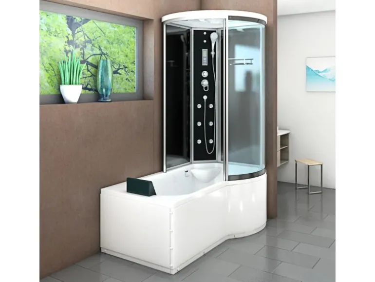 AcquaVapore Kombination Badewanne Dusche K55-L31-EC Duschtempel 170x100