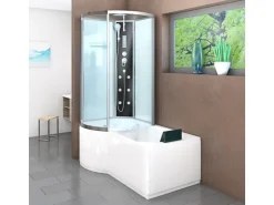 AcquaVapore Kombination Badewanne Dusche K50-R01-EC Duschtempel 100x170