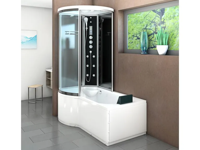 AcquaVapore Kombination Badewanne Dusche K55-R33 Duschtempel 100x170