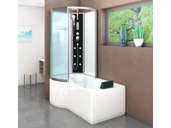 AcquaVapore Kombination Badewanne Dusche K50-R01 Duschtempel 100x170