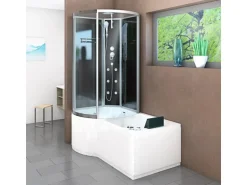 AcquaVapore Kombination Whirlpool Dusche K50-R30-WP-EC Duschkabine Wanne 100x170