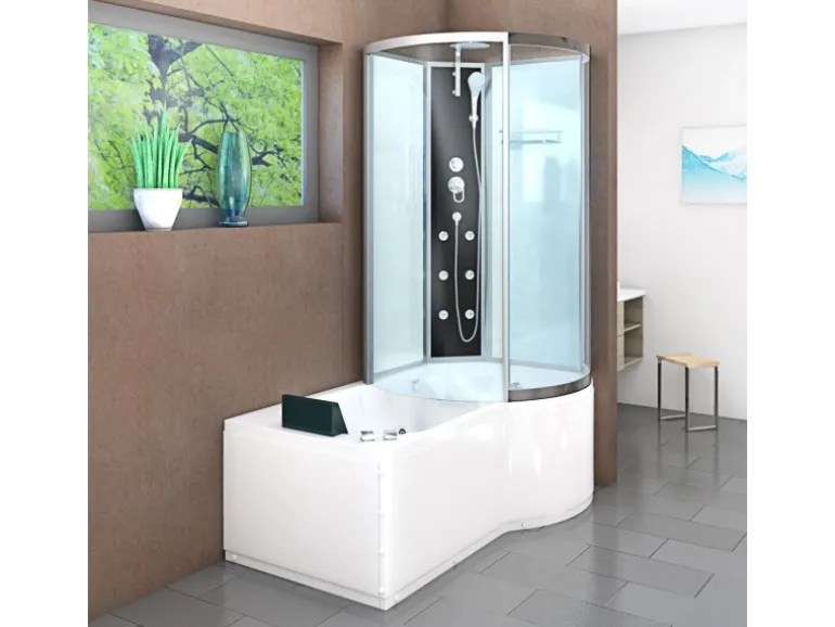 AcquaVapore Kombination Whirlpool Dusche K50-L00-WP Duschkabine Wanne 170x100
