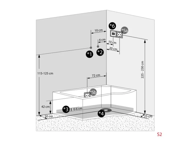 AcquaVapore Kombination Whirlpool Dusche K55-L33-WP-EC Duschkabine Wanne 170x100