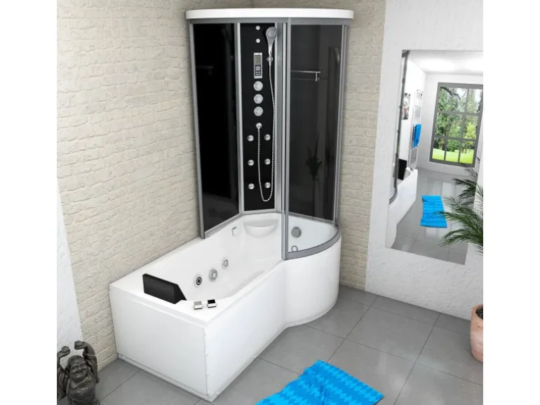 AcquaVapore Kombination Whirlpool Dusche K55-L33-WP-EC Duschkabine Wanne 170x100