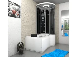 AcquaVapore Kombination Whirlpool Dusche K55-L33-WP-EC Duschkabine Wanne 170x100