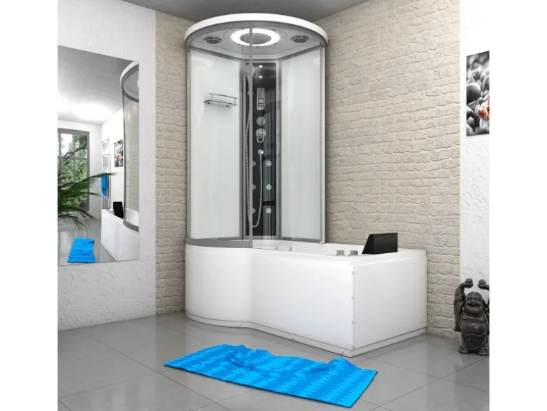 AcquaVapore Kombination Whirlpool Dusche K55-R01-WP-EC Duschkabine Wanne 100x170