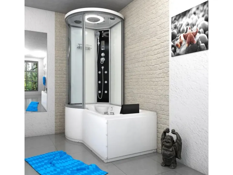 AcquaVapore Kombination Whirlpool Dusche K55-R01-WP-EC Duschkabine Wanne 100x170