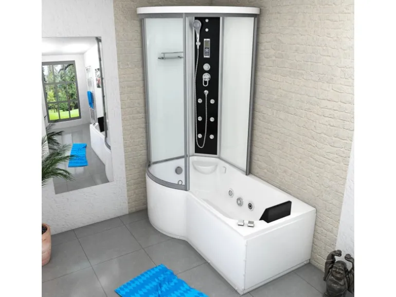 AcquaVapore Kombination Whirlpool Dusche K55-R01-WP-EC Duschkabine Wanne 100x170