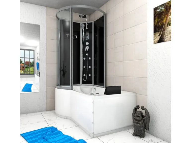 AcquaVapore Kombination Whirlpool Dusche K50-R31-WP-EC Duschkabine Wanne 100x170