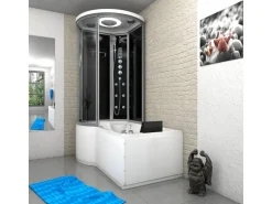 AcquaVapore Kombination Whirlpool Dusche K55-R33-WP Duschkabine Wanne 100x170