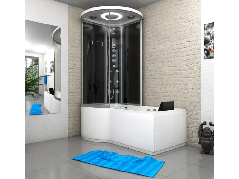 AcquaVapore Kombination Whirlpool Dusche K55-R33-WP Duschkabine Wanne 100x170