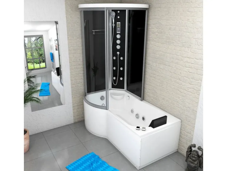 AcquaVapore Kombination Whirlpool Dusche K55-R33-WP Duschkabine Wanne 100x170