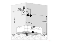 AcquaVapore Kombination Whirlpool Dusche K55-R33-WP Duschkabine Wanne 100x170