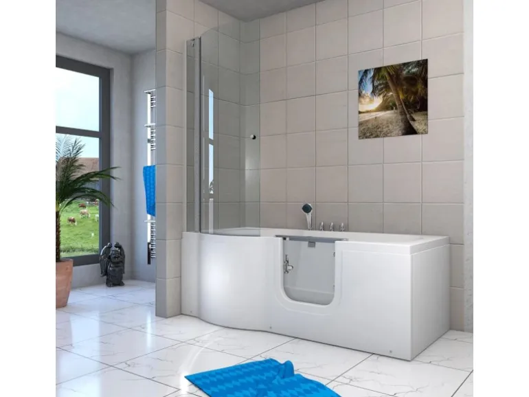 AcquaVapore Seniorendusche und Badewanne mit Tür S12D-TH-R Dusche 85x170