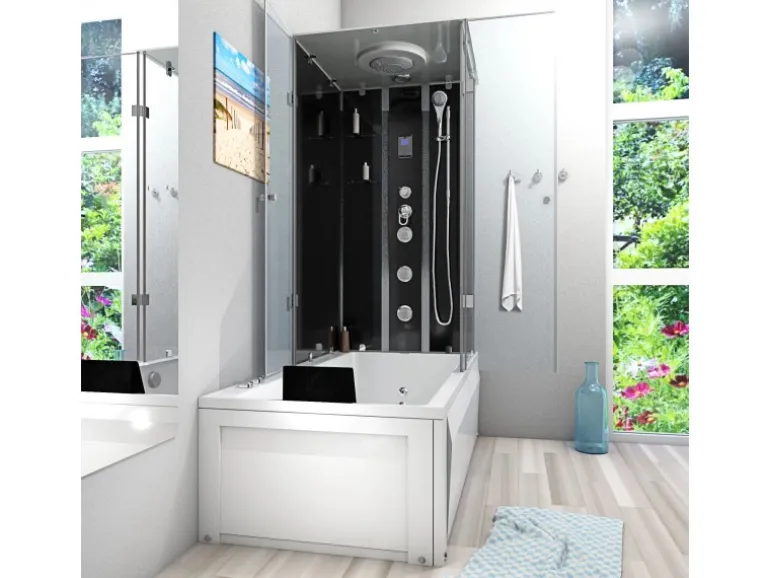 AcquaVapore Whirlpool Dusche Kombination K05-L31-WP Duschtempel 180x90