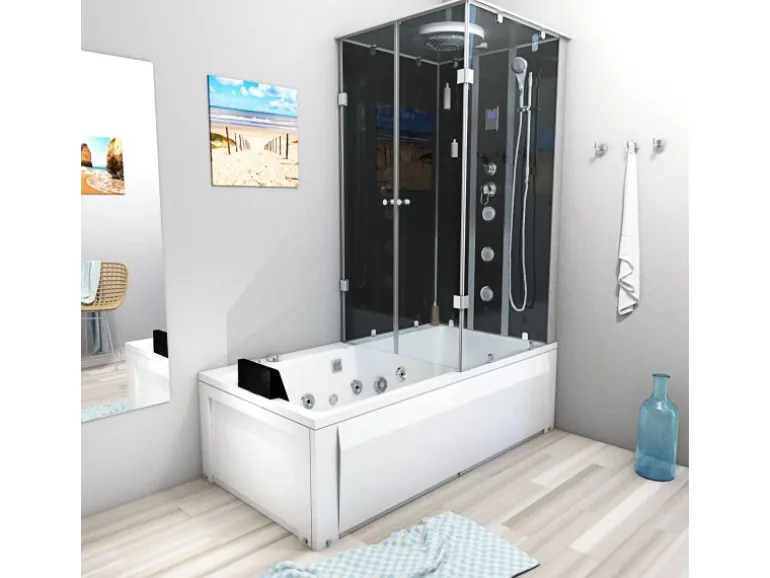 AcquaVapore Whirlpool Dusche Kombination K05-L31-WP Duschtempel 180x90