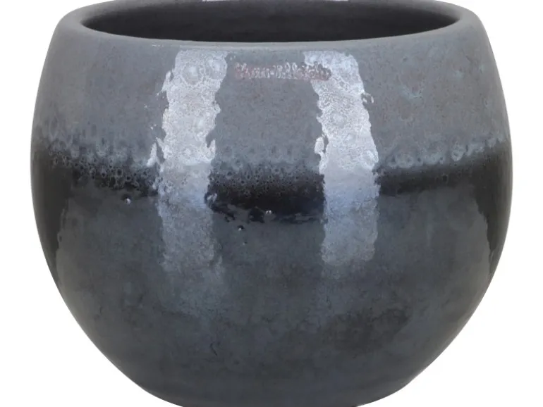 A.H.G. Übertopf Luxa Keramik Ø 18 cm x 16 cm Anthrazit Glasiert