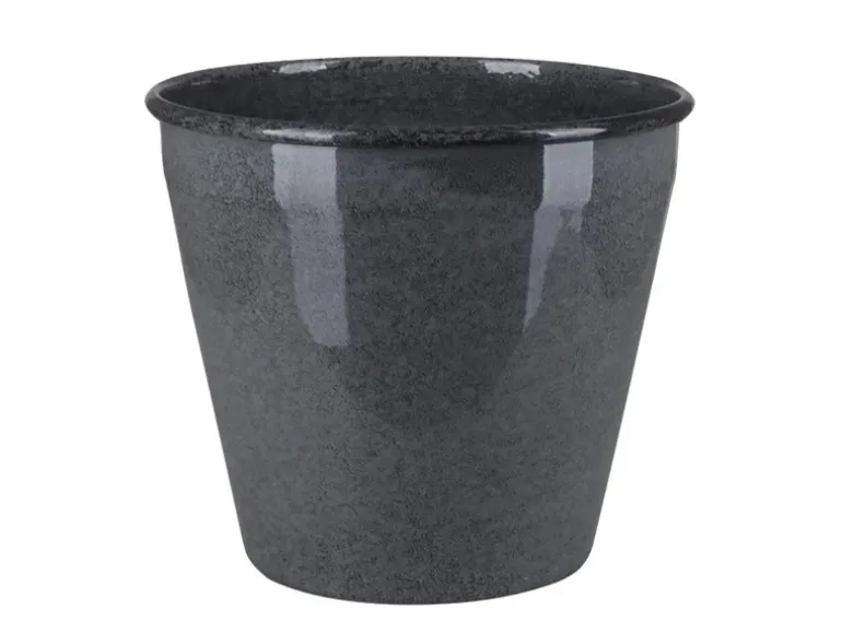 A.H.G. Metall-Topf mit Ablaufstopfen Ø 20,5 cm cm x 18 cm Anthrazit
