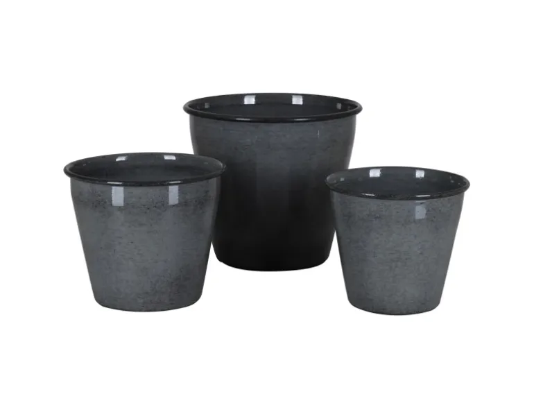 A.H.G. Metall-Topf mit Ablaufstopfen Ø 20,5 cm cm x 18 cm Anthrazit