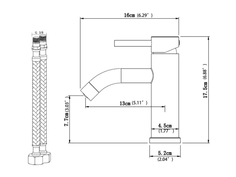AICA Wasserhahn Chrom Bad Niedriger Waschtischarmatur Waschbecken Armaturen 304 Edelstahl Einhebelmischer Mischbatterie