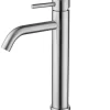 AICA Wasserhahn Silber Bad Hoch Waschtischarmatur Auslauf Höhe 195mm Waschbecken Armaturen 304 Edelstahl Einhebelmischer Mischbatterie