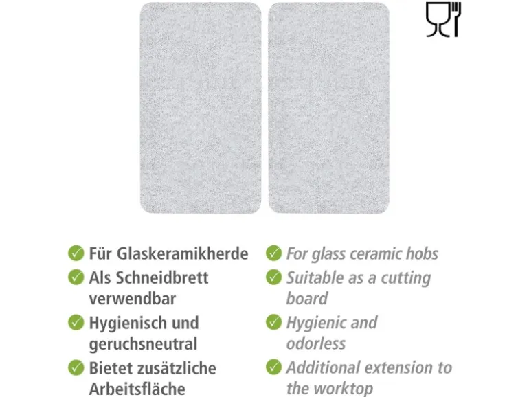 Allstar Herdabdeckplatte für Glaskeramik-Kochfelder Transparent 2er-Set