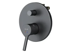 AM.PM Einhand-Mischbatterie Brausearmatur Unterputz, Wandthermostat, Thermostat Dusche FXB45022 X-Joy S Schwarz