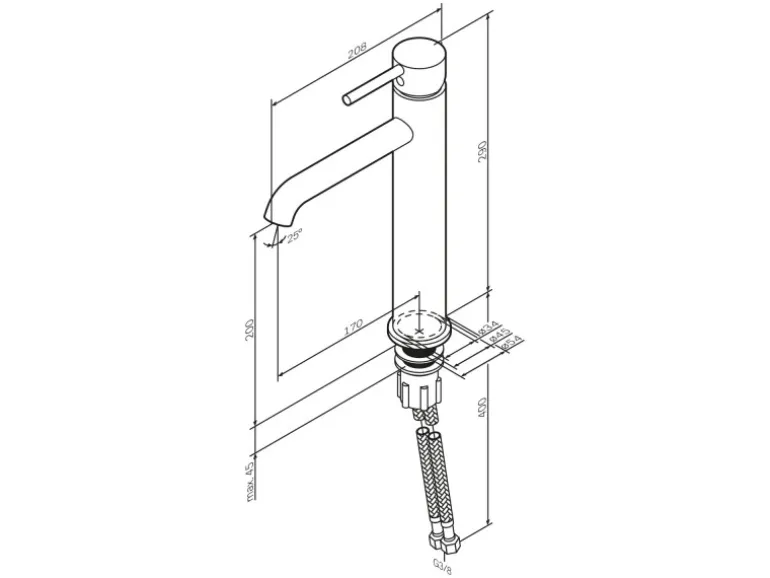 AM.PM Einhebel Waschtischarmatur Spike Wasserhahn Bad aus Messing FPA92022 Schwarz