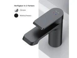 AM.PM Einhebel Waschtischarmatur Flash Wasserhahn Bad aus Messing FNA02122 Schwarz
