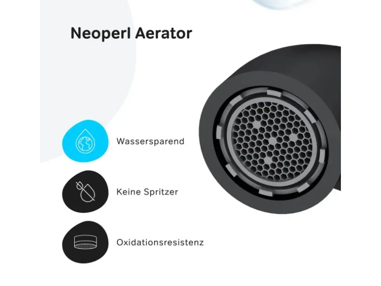 AM.PM Einhebel Waschtischarmatur Spike Wasserhahn Bad mit Klick Ablaufgarnitur FPA82122 Schwarz