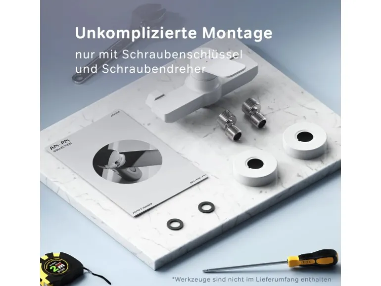 AM.PM Einhebel-Duscharmatur Hit Brausearmatur aus Messing, Mischbatterie Brausebatterie Wasserhahn Bad FXA20033 Weiß