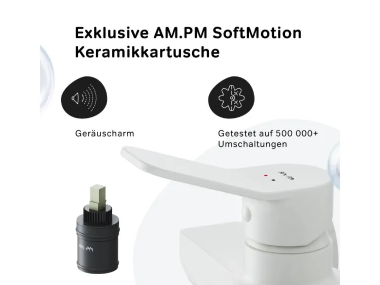 AM.PM Einhebel-Duscharmatur Hit Brausearmatur aus Messing, Mischbatterie Brausebatterie Wasserhahn Bad FXA20033 Weiß