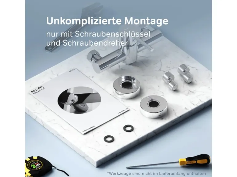 AM.PM Einhebel-Duscharmatur Spike Brausearmatur aus Messing, Brausebatterie Wasserhahn Bad FPA20000 Chrom