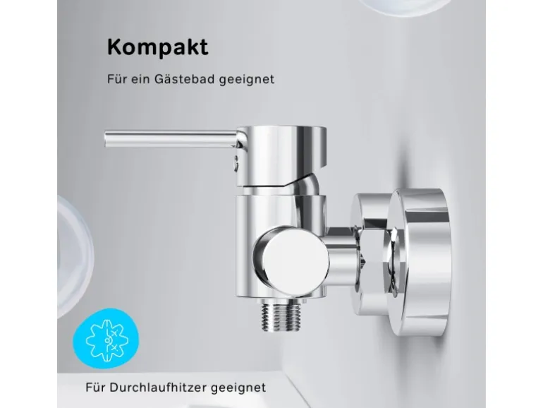 AM.PM Einhebel-Duscharmatur Spike Brausearmatur aus Messing, Brausebatterie Wasserhahn Bad FPA20000 Chrom
