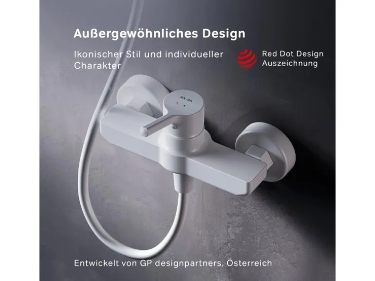 AM.PM Einhebel-Duscharmatur X-Joy S Brausearmatur aus Messing, Brausebatterie Wasserhahn Bad Mischbatterie FXB20033 Weiß