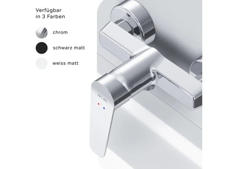 AM.PM Einhebel-Duscharmatur Hit Brausearmatur aus Messing, Brausebatterie Wasserhahn Bad FTA20000 Chrom
