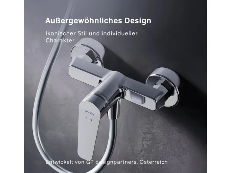 AM.PM Einhebel-Duscharmatur Hit Brausearmatur aus Messing, Brausebatterie Wasserhahn Bad FTA20000 Chrom