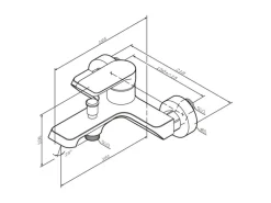 AM.PM Einhebel-Wannenarmatur / Brausearmatur,  Wasserhahn Bad, Wannenbatterie FNA10000 Flash Aufputz Chrom