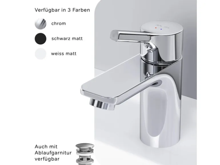 AM.PM Einhebel-Waschtischarmatur X-Joy S Wasserhahn Bad aus Messing, Waschbecken Armatur, Mischbatterie FXB02100 Chrom