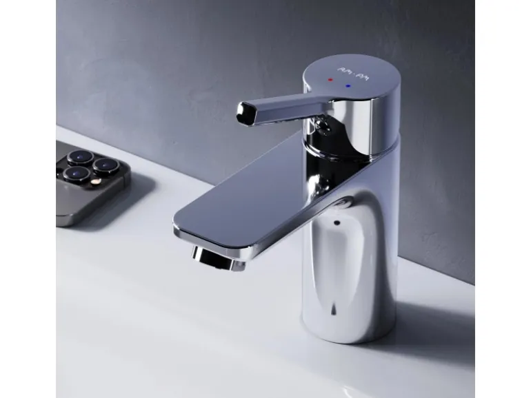 AM.PM Einhebel-Waschtischarmatur X-Joy S Wasserhahn Bad aus Messing, Waschbecken Armatur, Mischbatterie FXB02100 Chrom