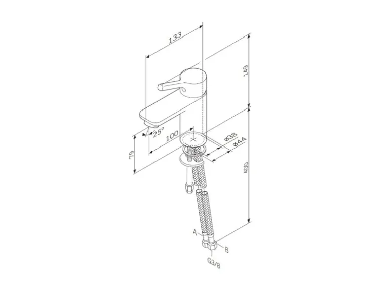 AM.PM Einhebel-Waschtischarmatur X-Joy S Wasserhahn Bad aus Messing, Waschbecken Armatur, Mischbatterie FXB02100 Chrom