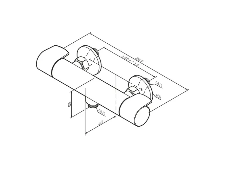 AM.PM Thermostat Duscharmatur X-Joy Brausearmatur aus Messing, Mischbatterie, Duschthermostat FXA40000 Chrom